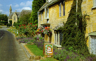 3 night Walk Cotswold Way Bath to Old Sodbury England. Mellow yellow stone houses and thatched roofs make an idyllic walk in the Cotswolds, England.